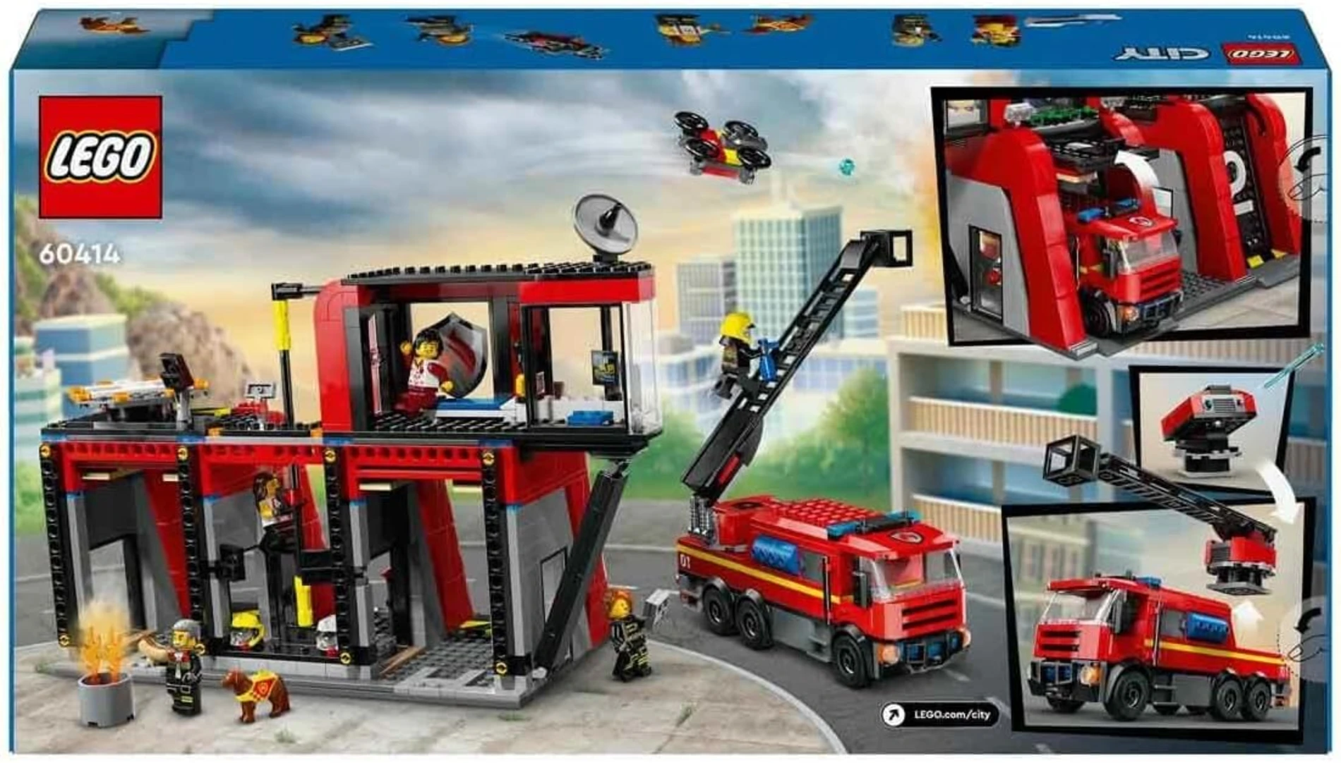 LEGO City İtfaiye Kamyonlu İtfaiye Merkezi 60414 +6 Yaş  (843 Parça)