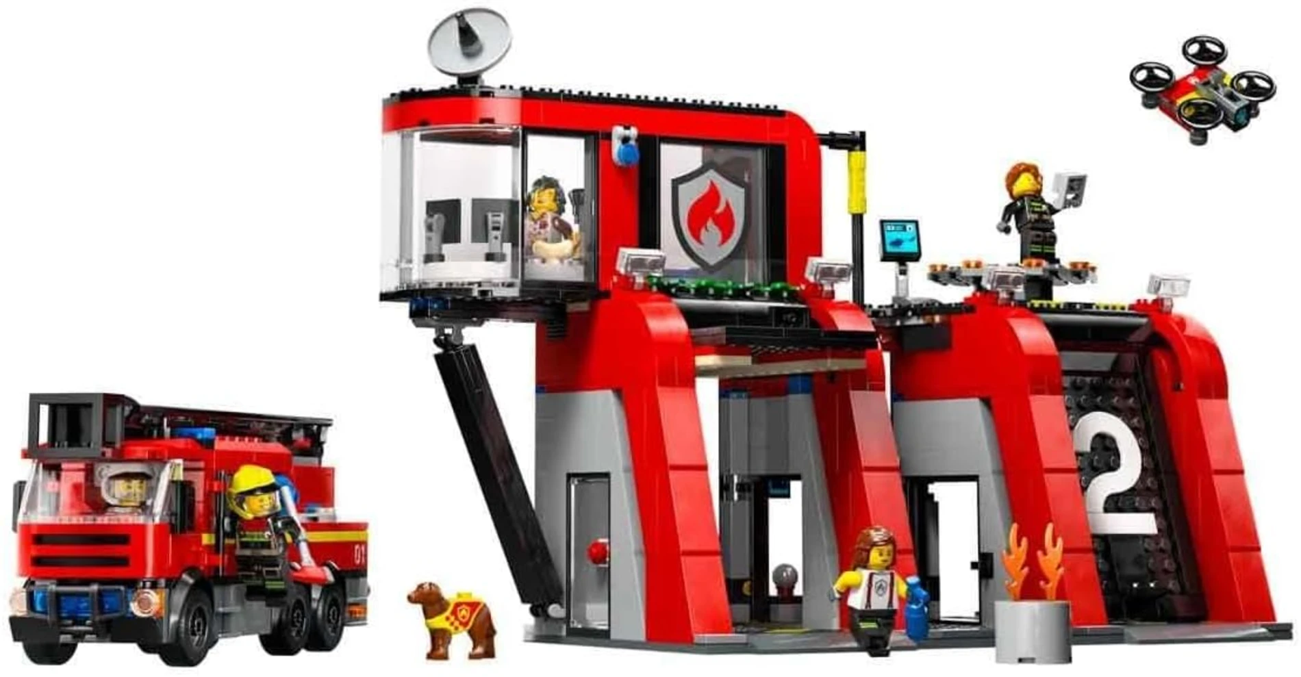 LEGO City İtfaiye Kamyonlu İtfaiye Merkezi 60414 +6 Yaş  (843 Parça)