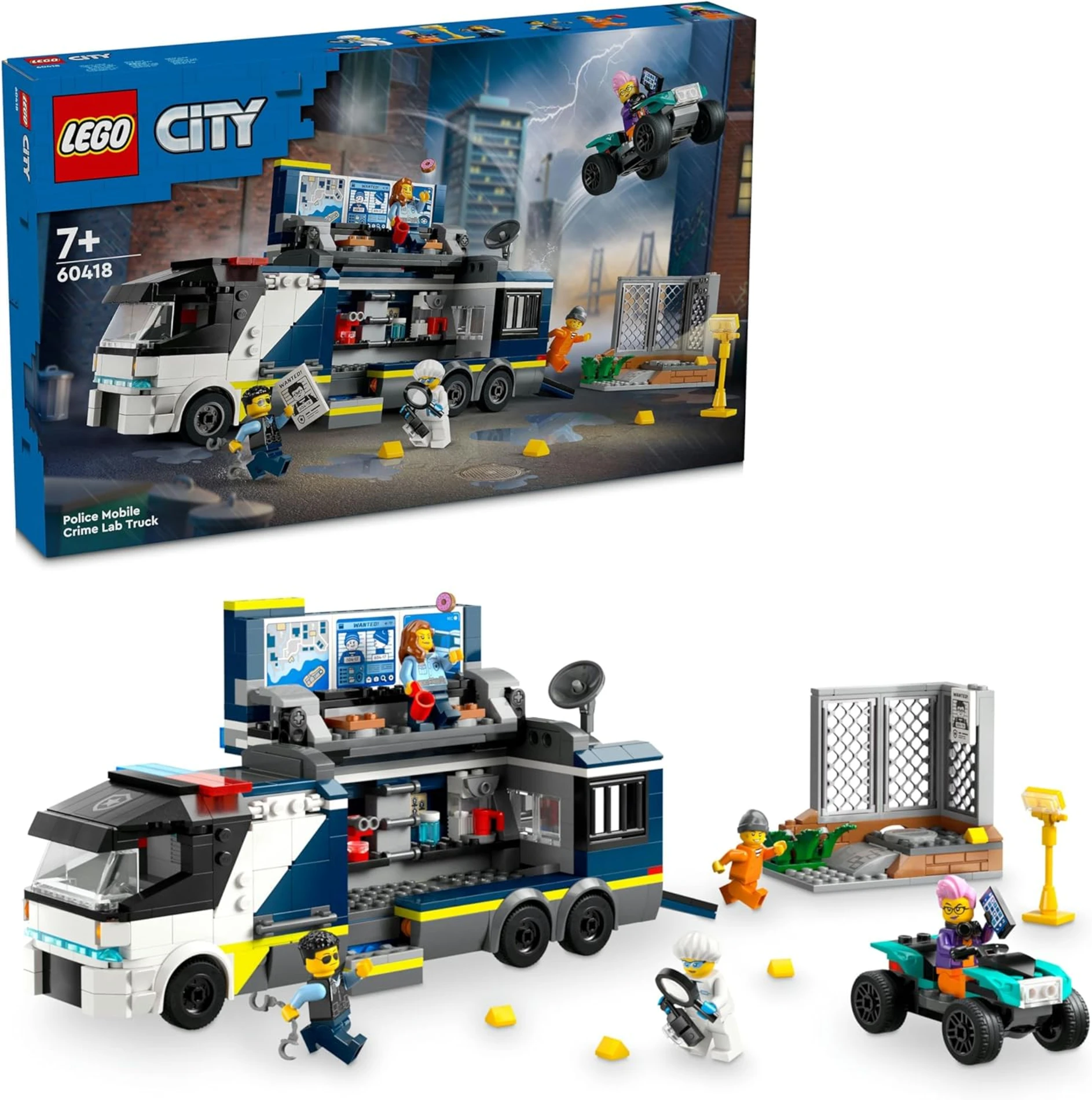  LEGO City Polis Mobil Suç Laboratuvarı Kamyonu 60418 +7 Yaş  (674 Parça)