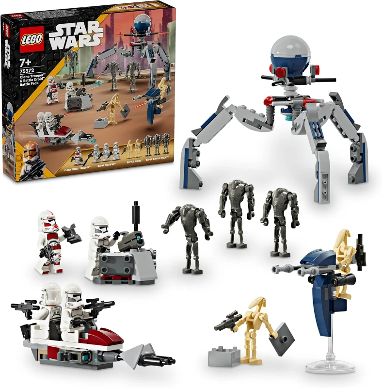  LEGO Star Wars Klon Trooper ve Savaş Droidi Savaş Paketi Seti 75372 +7 Yaş  (215 Parça)