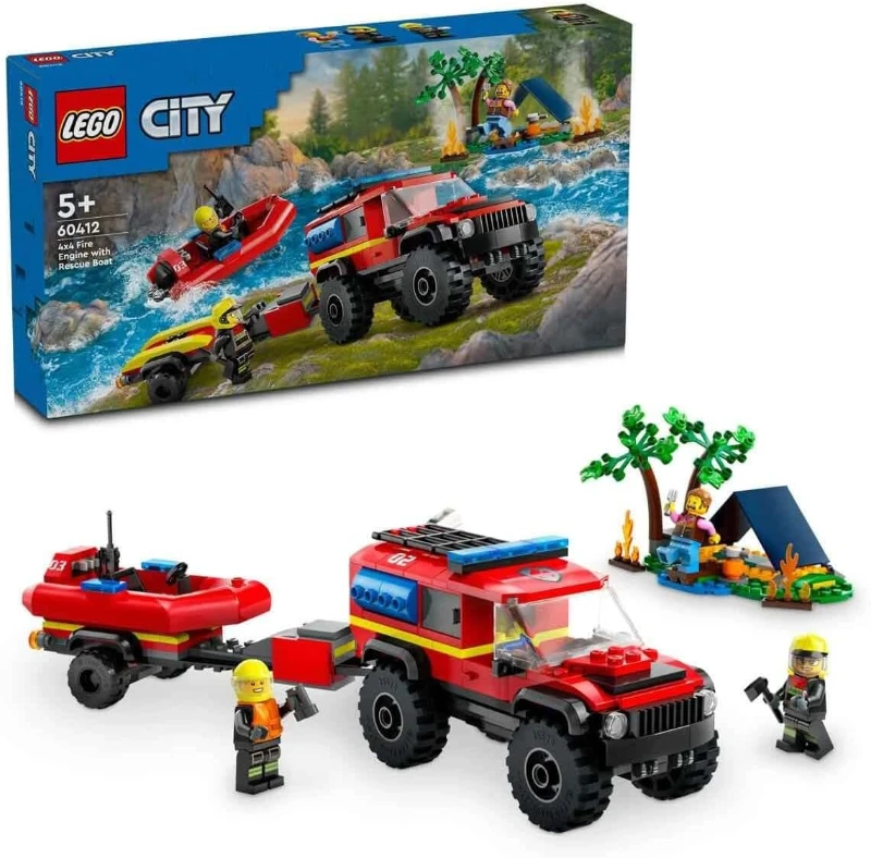 LEGO City 4x4 Kurtarma Botlu İtfaiye Kamyonu 60412 +5 Yaş  (301 Parça)