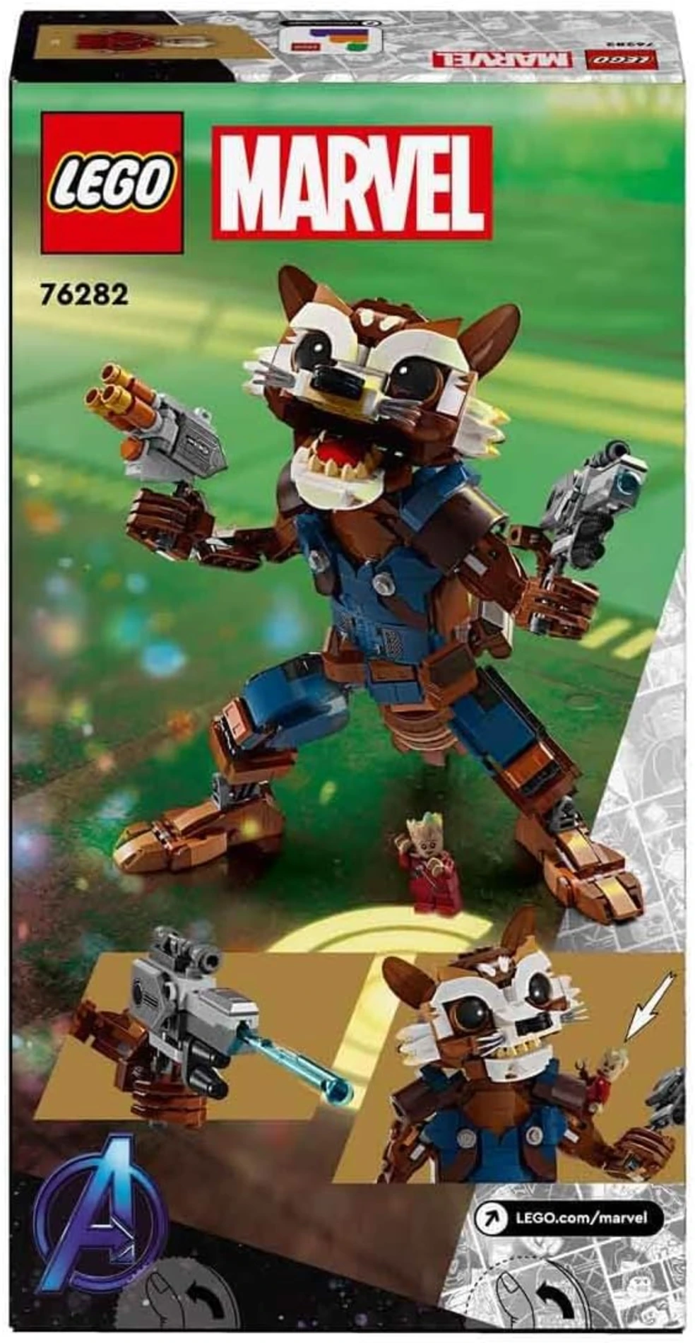 LEGO Marvel Rocket ve Bebek Groot 76282 +10 Yaş  (566 Parça)