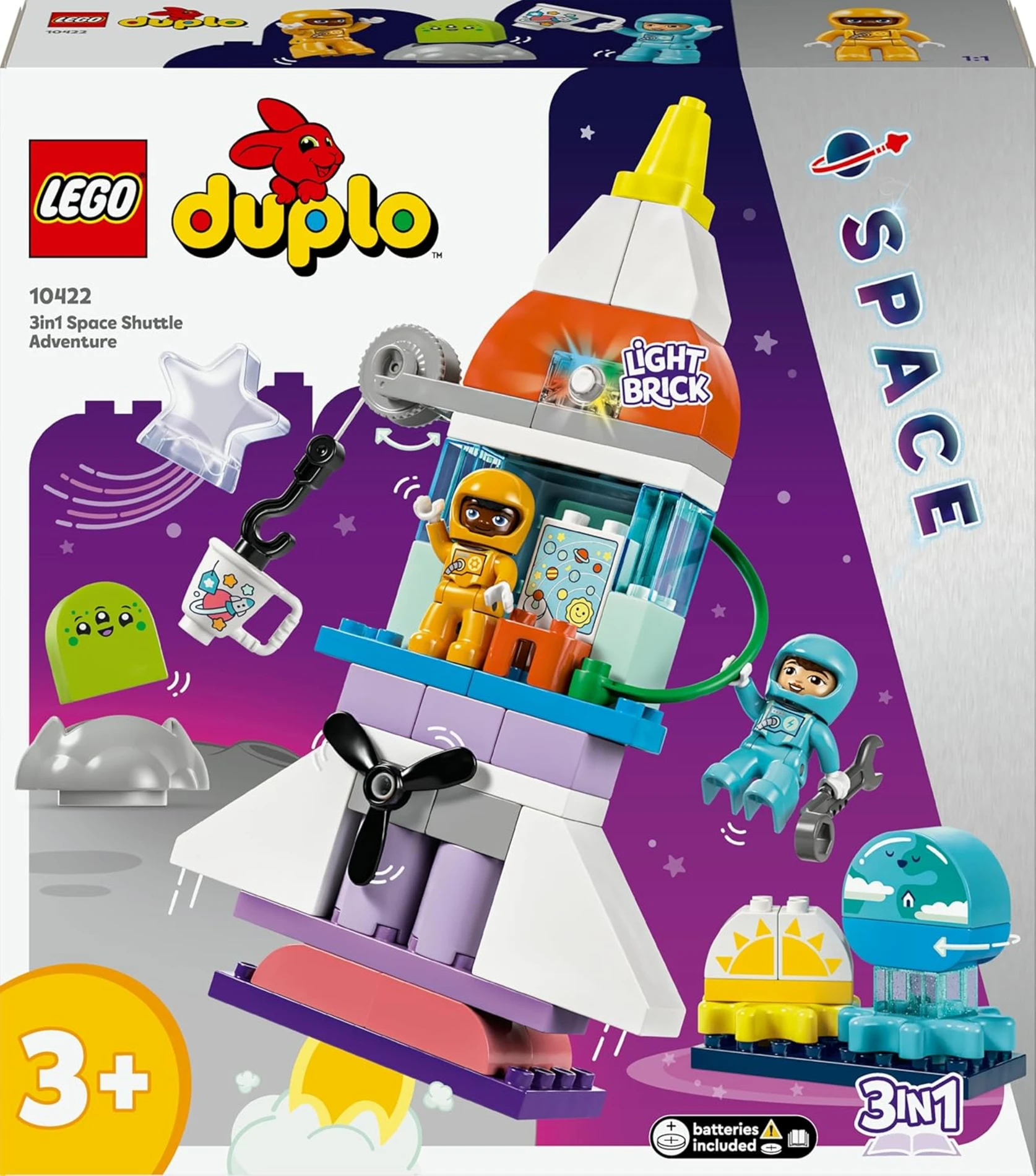  LEGO DUPLO 3’ü 1 Arada Uzay Mekiği Macerası 10422 +3 Yaş  (58 Parça)