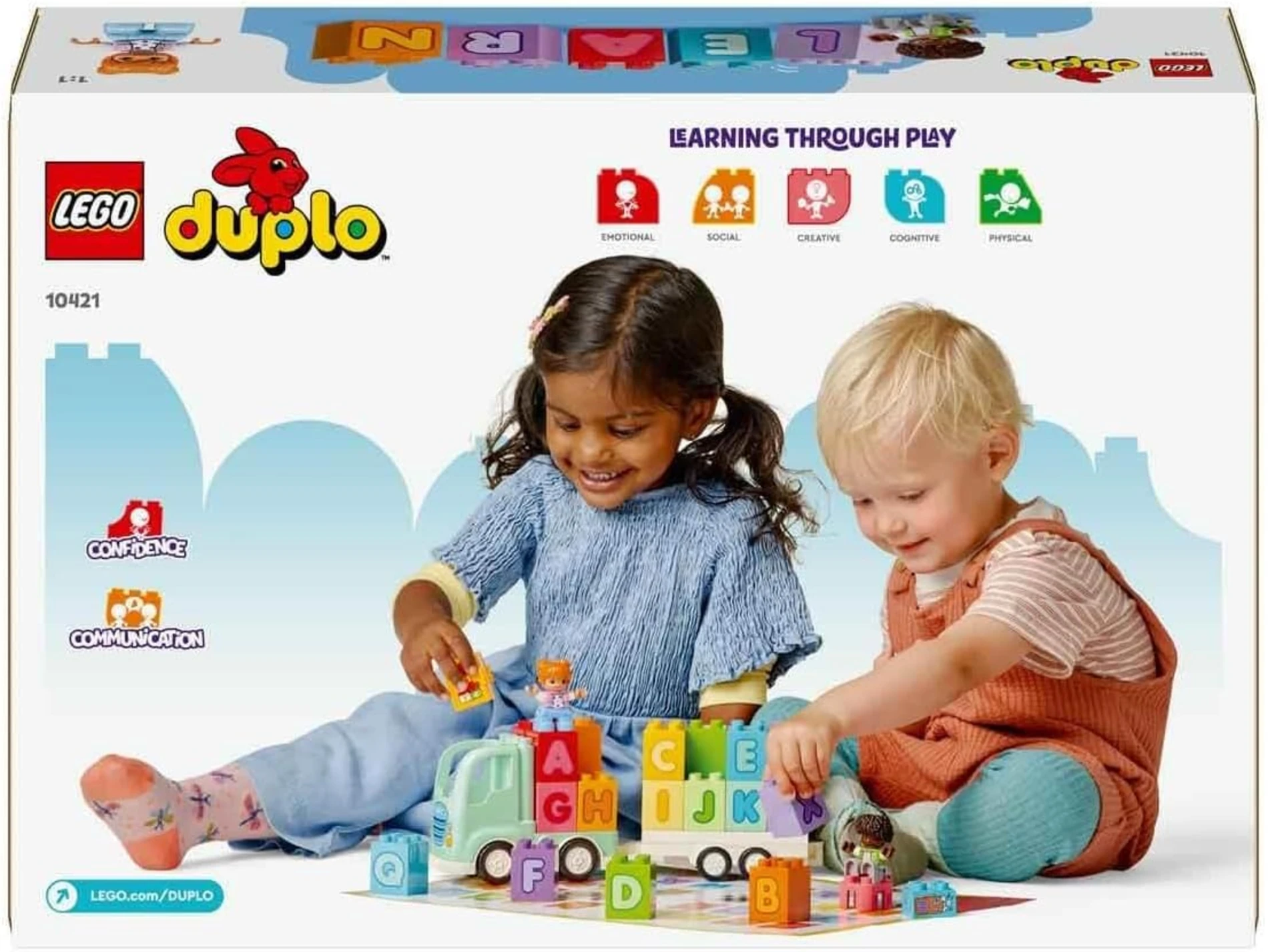  LEGO DUPLO Kasabası Alfabe Kamyonu Oyuncağı 10421+2 Yaş (36 Parça)