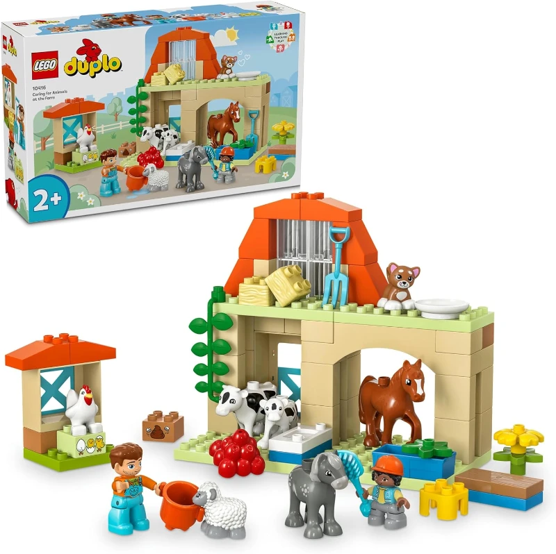 LEGO DUPLO Kasabası Çiftlikte Hayvanların Bakımı 10416 +2 Yaş  (74 Parça)