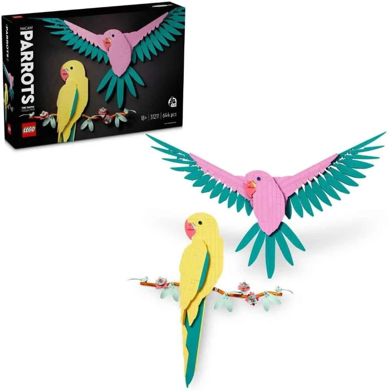  LEGO Art Fauna Koleksiyonu – Macaw Papağanları 31211 +Yetişkin (644 Parça)