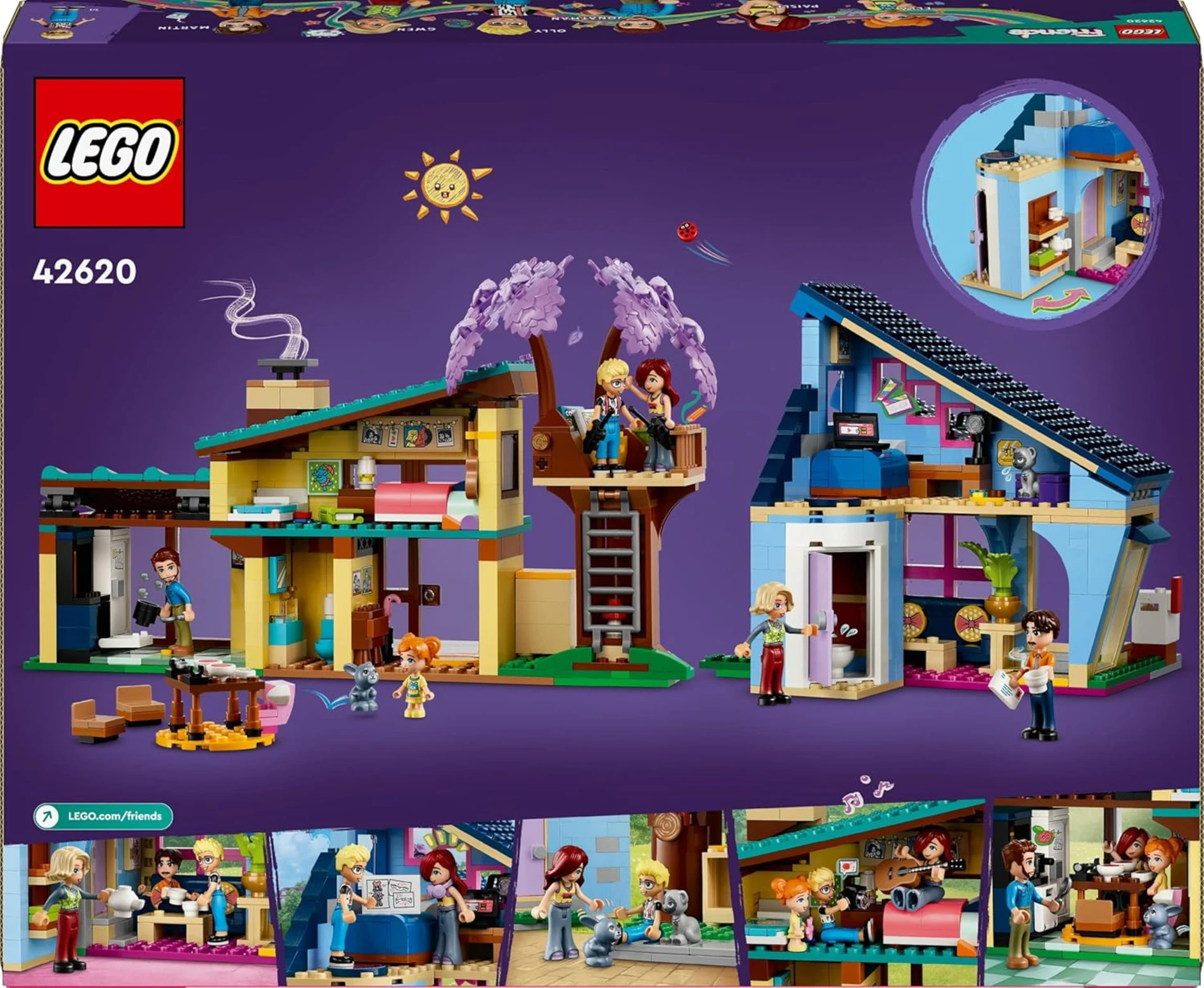 LEGO Friends Olly ve Paisley'nin Aile Evleri 42620 +7 Yaş (1126 Parça)