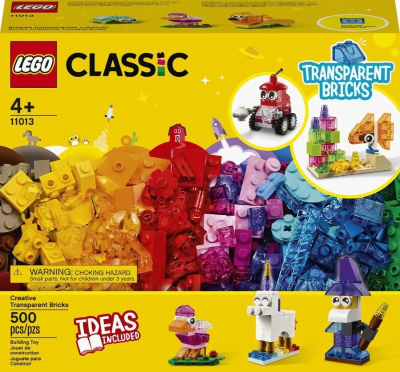 LEGO Classic Yaratıcı Şeffaf Yapım Parçaları 11013 +4 Yaş  (500 Parça)