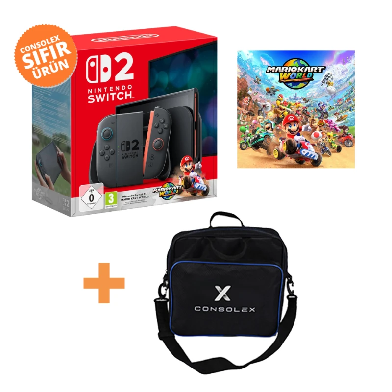 N Switch 2 + Mario Kart World Özel Paket ConsoleX Taşıma Çanta Hediyeli