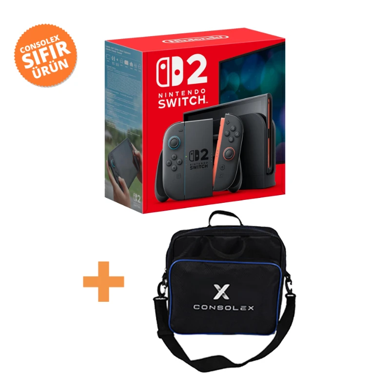 N. Switch 2 Standart Edition Mavi Kırmızı ConsoleX Taşıma Çantası Hediyeli