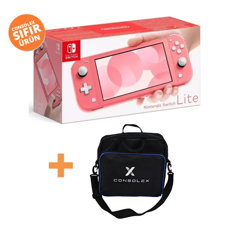 N Switch Lite Pembe Oyun Konsolu ConsoleX Taşıma Çantası Hediyeli
