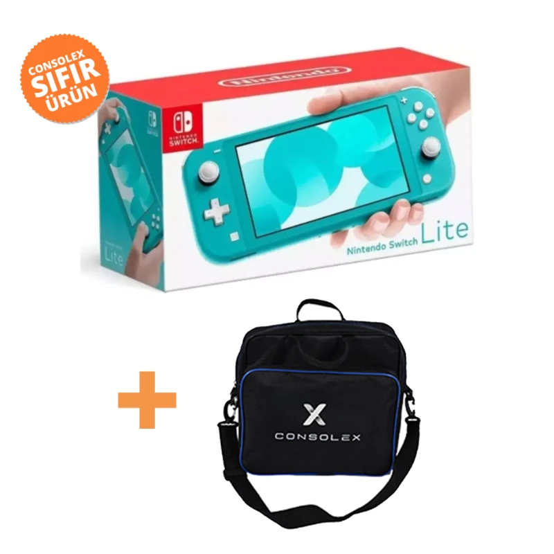 N Switch Lite Turkuaz Oyun Konsolu ConsoleX Taşıma Çantası Hediyeli
