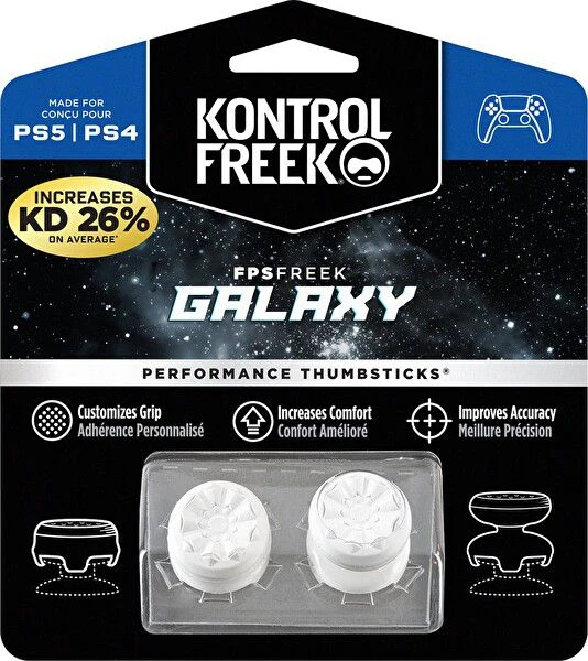 KontrolFreek FPS Freek Galaxy Thumbsticks – PS5 / PS4 Uyumlu Analog Koruyucu Başlık – Beyaz-CL46