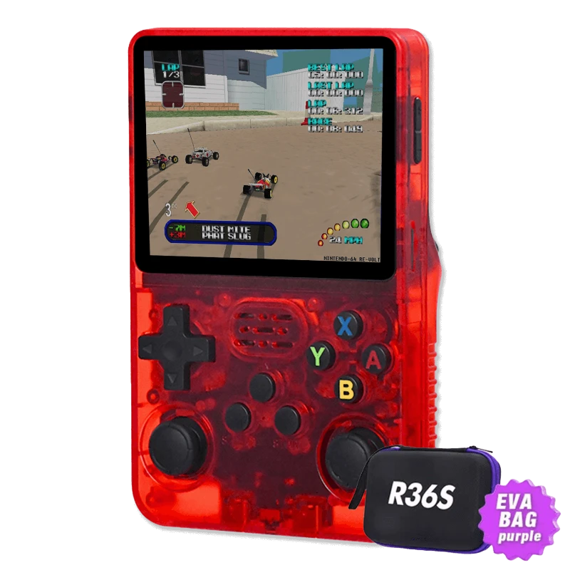 R36S Retro El Oyun Konsolu – 3,5" IPS Ekranlı, 15.000+ Oyun Yüklü, Taşınabilir Cihaz - Kırmızı