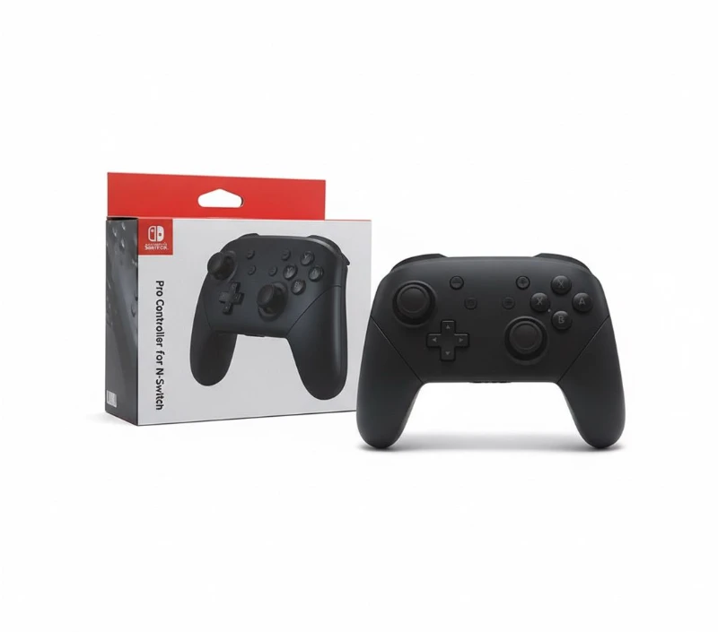 SW Bluetooth Kablosuz Siyah Pro Controller – Switch, Android, iOS, PC Uyumlu Oyun Kolu + Şarj Kablo