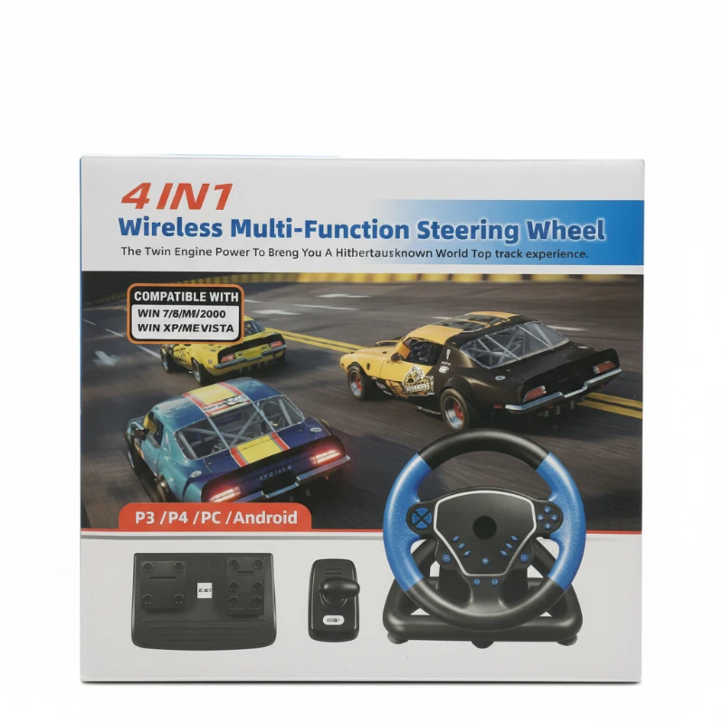 4 IN 1 Direksiyon & Vites & Pedal Seti – PS/PC/Xbox Uyumluluğu