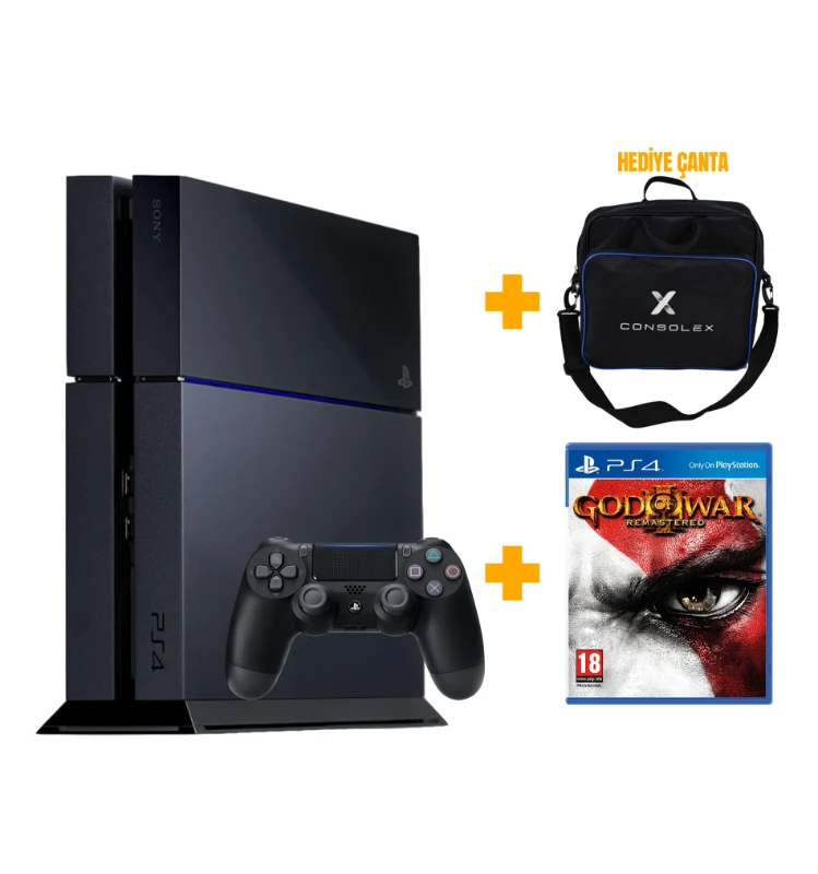 Sony PS4 Standart 500GB (Yenilenmiş) + Tek Kol + Çanta + God of War 3