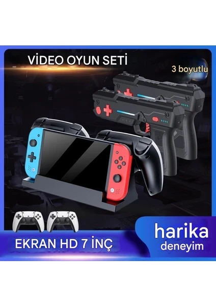 M20 Pro Retro Atari – 7" IPS Ekran, 20.000+ Oyun, Çift Kol + Çift Tabanca, 128GB