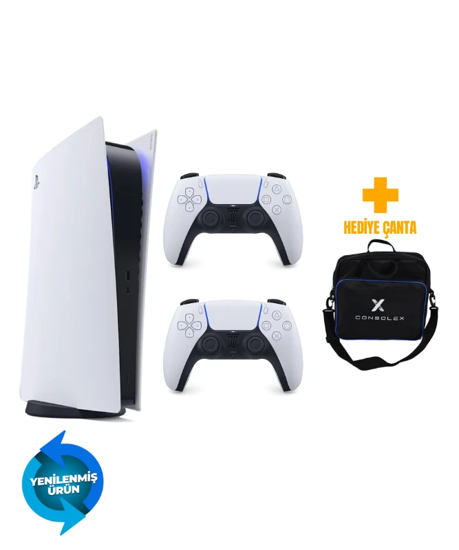 Sony PS5 Dijital 825GB Standart Kasa + Çift Kol + ConsoleX Çanta (Yenilenmiş – 2 Yıl Garantili)