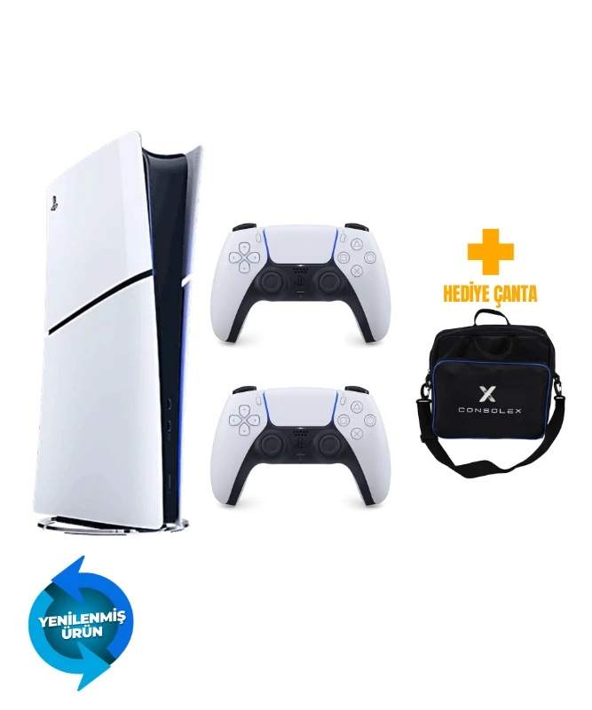 Sony PS5 Slim Dijital 825GB + Çift Kol + ConsoleX Çanta (Yenilenmiş – 2 Yıl Garantili)