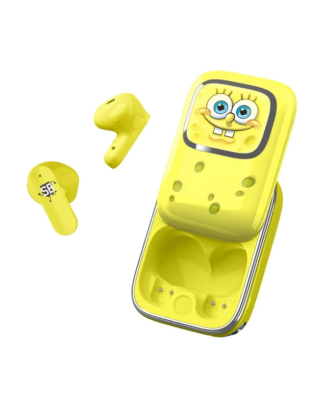 SpongeBob SquarePants TWS Slide Bluetooth 5.3 Kablosuz Kulaklık – LED Ekranlı Sürgülü Kutu