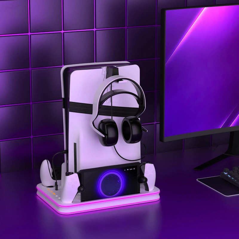  PS5 Pro / PS5 Slim / PS5 Konsol Uyumlu RGB Soğutucu ve Şarj İstasyonu