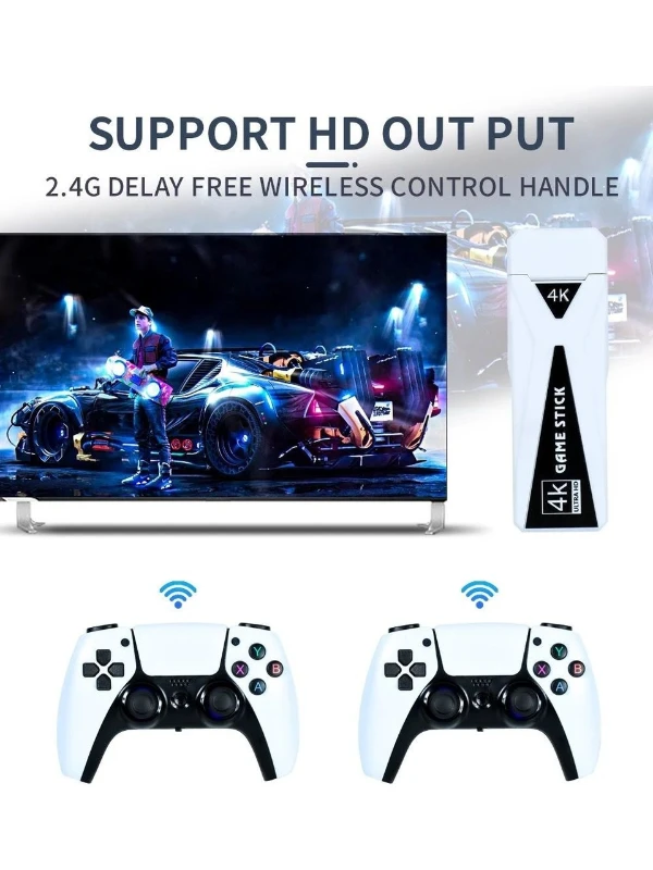 Doreka GT68 Retro Game TV Stick – 64GB, 10.000+ Oyun, 4K Android Konsol, Kablosuz 2 Kol