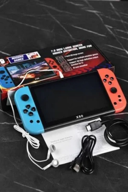 X80 Retro Oyun Konsolu – 10.000+ Yüklü Oyun – 5.1” HD Ekran – Taşınabilir Oyun Keyfi
