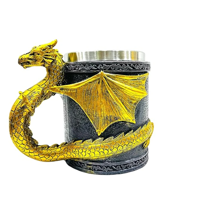 Augen 3D Skull Kupa – Çelik & Reçine Gothic Tasarım CL-220084