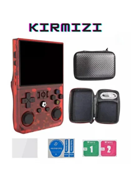 R36 Pro Retro Oyun Konsolu – 3,5″ IPS Ekran – 30.000+  Taşınabilir - (Kırmızı)