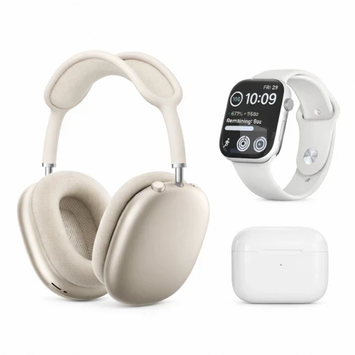 Karler Bass K32 Combo 46mm Akıllı Saat 7 Kordon + Kulak Üstü + TWS Kulaklık Set