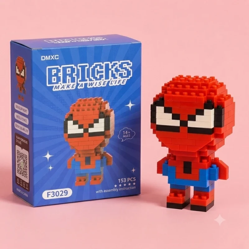 Spider-Man Mikro Blok Yapı Oyuncağı Mini Blok Koleksiyon Seti - F3029