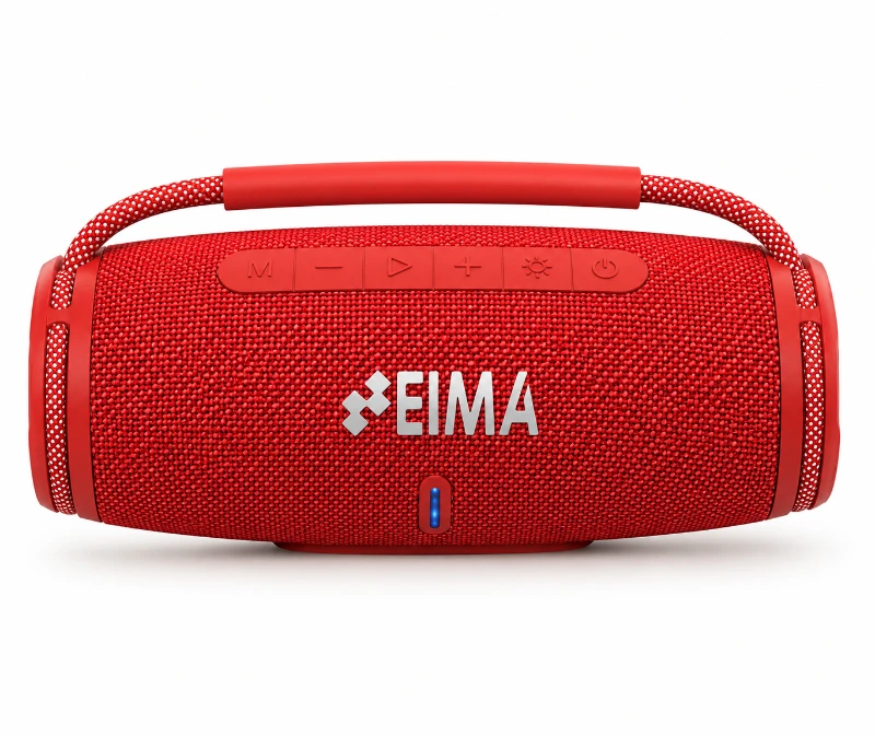 EIMA E11 Taşınabilir Kablosuz Bluetooth Hoparlör 10000mAh Powerbank - Kırmızı