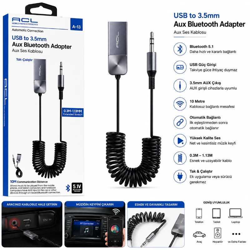 FULLTECH 2in1 USB-C HUB PD60W Hızlı Şarj ve Ses Adaptörü Type-C Çoğaltıcı
